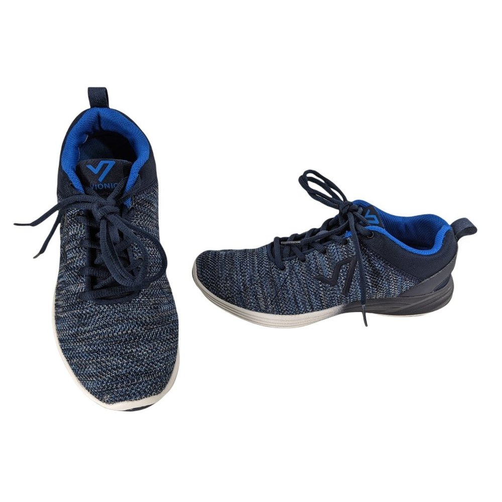 Womens Vionic Adley Orthotic Lace-up Flat Knit Ombre Navy Sneakers -  Size 7.5 M
